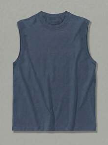 GRDR Men's Summer Casual Sleeveless Round Neck Tank Top - Dusty Blue - View 3