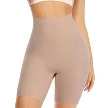 Pantalones cortos antideslizantes antirozaduras para mujer, bragas de  de cintura alta, invisibles debajo del vestido, ropa interior sin costuras, bragas de Control suave y fresco - Desnudo - Ver 3