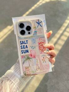 夏季海滩海龟印花纹理手机壳，兼容 17、16、15、14、13、12、11 Pro Max Plus 和 Galaxy S25、S24+、S24 Ultra、S23、S23+、S23 Ultra、S22+、S21、S21+、S21 FE、S20 Lite、S10+、A71、A55、A54、A36、A35、A34、A33 型号 - 彩色 - 查看 1