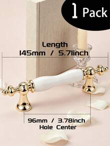 Conjunto de 1/2/4 puxadores dourados de cerâmica para portas de armário, puxador de barra branco para porta de armário, puxador moderno e minimalista para gaveta de armário de cozinha. - Branco - Ver 27