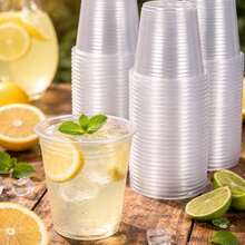 Paquete de 100 Vasos (16oz, 473ml) Desechables Transparentes Resistentes, Ideales para Fiestas, Eventos, Negocios, Bebidas Frías y Reuniones (MC16T) - Transparente - Ver 4