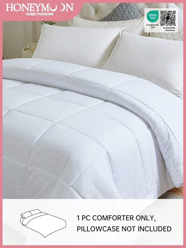 1件装绗缝被 - 四季通用被套，Oeko-Tex认证羽绒替代被芯，带角环