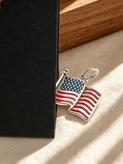 1 chiếc mặt dây chuyền hình cờ Mỹ bằng bạc sterling 925 đơn giản, độc đáo, bán chạy, mạ men, kiểu dáng Bohemian, dây chuyền mảnh, cao cấp, tự làm, trang sức cao cấp dành cho nữ, quà tặng tuyệt vời cho Ngày Valentine, Ngày của Mẹ, Ngày Juneteenth, đám cưới, Ngày Độc lập, Bộ sưu tập thiết kế bởi Jamesina.