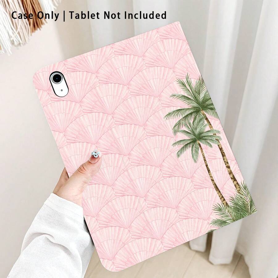 1 chiếc ốp lưng máy tính bảng dạng gập họa tiết cây cọ, có khe cắm bút, chức năng tự động tắt/mở màn hình, thích hợp làm quà tặng cho mùa tựu trường, ngày Valentine, quà tặng ngày lễ. - Nhiều màu - Xem 1