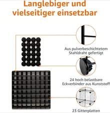 Stackable Freestanding Shelf Organizer With 6 Metal Mesh Storage Baskets, Multi-Purpose Storage Shelf, Kitchen Shelf, Living Room Shelf, Storage Shelf, Sturdy Metal Shelf, Black, Dimensions 66 X 32 X 96.5 Cm - 黑色 - 查看 3
