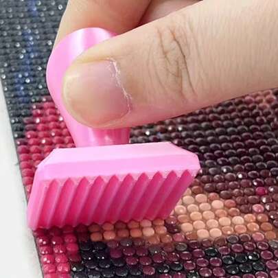 1 Set 3D Printed Diamond Painting Roller And Detachable Ergonomic Diamond Brush, Labor-Saving Diamond Dot Painting Machine, Multi-Color Square And Round Diamond Tools, Diamond Painting Cross Stitch Handcraft Material Kit