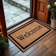 Modern Welcome Rug With "Welcome" Sign - Non-Slip Thick Pile Suitable For /Outdoor Use, Machine Washable Soft Suitable For Entryway, Front Door, Kitchen, Bathroom - Neutral Colors (,) - trắng - Xem 3