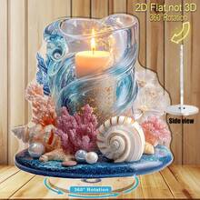 1/3 chiếc đế phẳng acrylic 2D hình san hô biển, giá đỡ nến kiểu ven biển trang trí bàn tiệc cưới, lễ tốt nghiệp và tiệc độc thân. - Nhiều màu - Xem 5