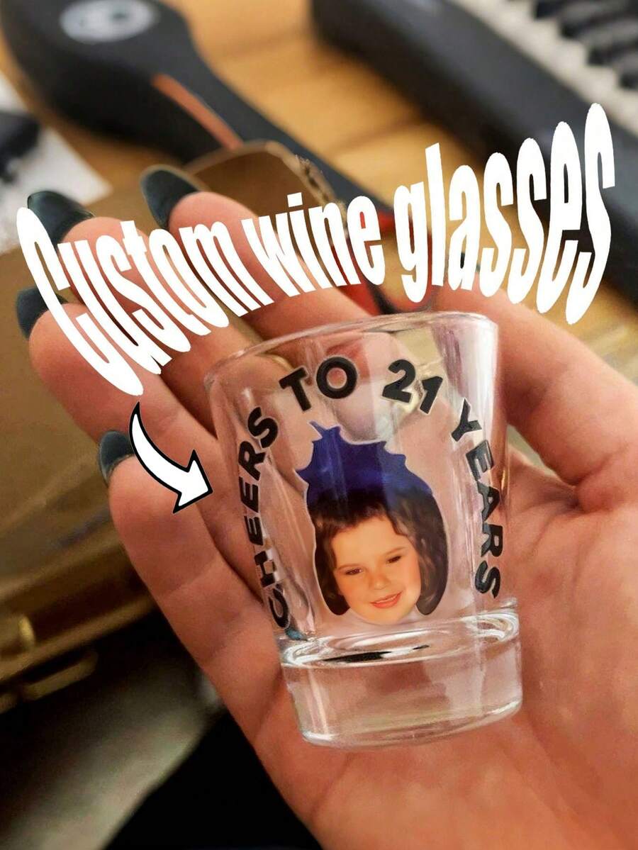 客製化照片玻璃杯，附照片紅酒杯，客製化紅酒杯，客製化生日紅酒杯，個性化照片紅酒杯，多功能，趣味單身派對紅酒杯，派對禮物，新郎新娘，姐妹旅行，單身派對禮物，溫馨氛圍，秋季家居裝飾