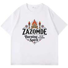 Camiseta Pareja con Estampado , Diseño Tradicional - Blanco - Ver 1