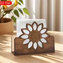 Wooden Tissue Box Holder, Decorative For Restaurant, Bar, Hotel, Home Kitchen Tabletop - A - View 5