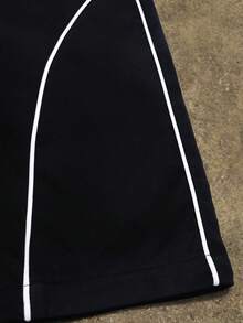 Men's Plus Size Summer Casual Sports Drawstring Waist Shorts - Black - View 4