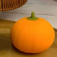 Pumpkin Shaped Slow Rebound Toy, Orange And Dark Green, Stress Relief And Relaxation: Made Of Slow Rebound Material, It Slowly Recovers Its Original Shape After Being Squeezed, Helping To Release Stress And Relieve Anxiety; Suitable For Students And Office Workers For Daily Relaxation. It Can Also Be Used As A Desktop Decoration, For Halloween And Other Holiday Decorations And Party Favors. - Multicolor - View 10