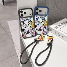 This Disney Mickey Mouse Lanyard Phone Case Is Fully Covered In TPU Material, Features Strong Magnetic Closure, Is Shockproof And Lightweight, And Is Compatible With IPhone17/16/11/13/15/15 Plus/15 Pro/15 Pro Max/12/14 Pro Max/11 Pro Max/12 Pro/12 Pro Max/13. This Phone Case Is A Popular Birthday Gift Or Business Gift Choice; It Is Durable, Stain- And Fingerprint Resistant, And Suitable For Both Men And Women. The Set Also Includes A Mickey Mouse Phone Case And A Mickey Mouse Plush Bracelet, Making It A Perfect Gift For Friends And Family. This Stylish Phone Case Is Fun, Lightweight, And Durable. IPhone17 Pro Max Phone Case, Minnie Mouse Phone Case. - Hồng - Xem 2
