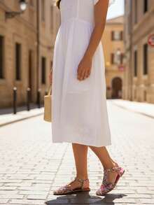 Women's Fashion Flat Sandals - Hot Pink - View 3