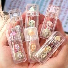 6 PIEZAS Cinta correctora de papel de base de color mini - Estilo transparente y simple, utilizada para cubrir errores de escritura con una cobertura fuerte y no se rompe fácilmente. Adecuada para el aprendizaje diario, la corrección y la corrección - Multicolor - Ver 6