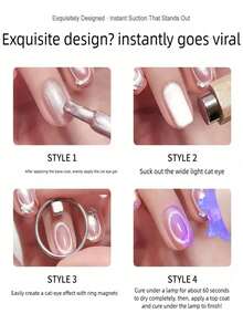 Bộ 2 dụng cụ vẽ móng mắt mèo rỗng 3 giây: Vòng từ tính mạnh, phù hợp cho người mới bắt đầu, dễ dàng tạo kiểu móng mắt mèo lỗ đen. - Nhiều màu - Xem 7