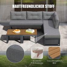 Multi-Purpose Garden Furniture Set With 3-Position Adjustable Backrest And Reclining Function, Thick Comfort Cushions, Storage Space And Weatherproof Polyester Cover – For Patio, Balcony And Garden. Dark Grey. - 灰色的 - 查看 7
