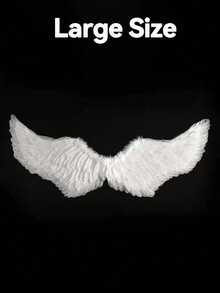 3 Peças Conjunto de Asas de Anjo Brancas para Adultos, Inclui Tiara de Penas e Varinha, Design Elástico, Adequado para Halloween, Natal, Aniversário, Casamento, Apresentação no Palco, Cosplay, Acessórios Fotográficos e Decoração de Feriados, Ótimo Presente para Família e Amigos - A - Visão 20