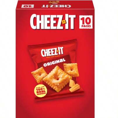  Cheez-It Hot & Spicy Cheese Crackers, Baked Snack Crackers, 12.4 Oz, Bold Spicy Cheddar Snack