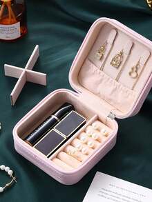 1 hộp đựng trang sức tối giản, hộp đựng trang sức PU di động, hộp đựng trang sức du lịch mùa hè, hộp đựng trang sức mini, thích hợp đựng bông tai, dây chuyền, nhẫn, v.v., có thể dùng để trưng bày và cất giữ trang sức, hộp đựng trang sức dung tích lớn, thích hợp để đựng bông tai, nhẫn, dây chuyền, vòng tay, phụ kiện làm móng, quà tặng Ngày của Mẹ, Giáng sinh, Halloween, hộp đựng đồ dùng cho nữ, vật dụng cần thiết khi đi du lịch, hộp đựng đồ dùng ký túc xá, hộp đựng trang sức du lịch quà tặng Ngày Valentine. - Nhiều màu - Xem 8