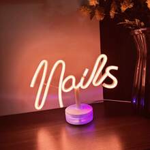 1pc Nails Neon Light Sign, USB Or Battery Powered, Nail Neon Light Sign, Fragrance-Free, Suitable For Nail Salons, Beauty Rooms, Bedrooms, Hair Salons, Indoor And Outdoor Use, Bars, Valentine's Day, Children's Day, Mother's Day, Christmas And Other Holidays Decoration, Perfect Gift For Birthday And Christmas - White - View 15