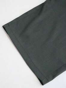 Mono de diseño minimalista Vela Rue con cierre de gancho y cremallera, pantalones anchos de color azul marino sólido semitransparente y ligeros, pantalones anchos de moda para todas las estaciones - Gris - Ver 5