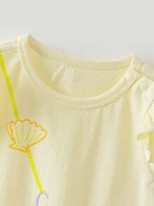 mini bala Baby Girls Romper Summer 2026 Plant Fiber Quick Dry Breathable Mesh Back Crawling Suit Lightweight Anti-Sweat Outdoor Stroller Wear - Custard - View 6