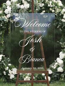 Cartel de bienvenida de boda de acrílico, cartel de entrada de boda moderno, decoración de boda, regalo de boda - Multicolor - Ver 2