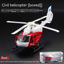 Alloy Die-Cast Military Helicopter Toy With Lights & Sounds, Rotating Propeller, Suitable For Children 3+ Years Old - Multicolor - View 6