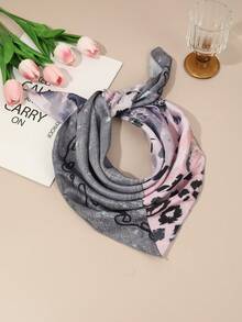 1pc Street Style Cute Cat & Polka Dot Star Print Bandana/Scarf,Holiday,Travel Essential - Multicolor - View 18