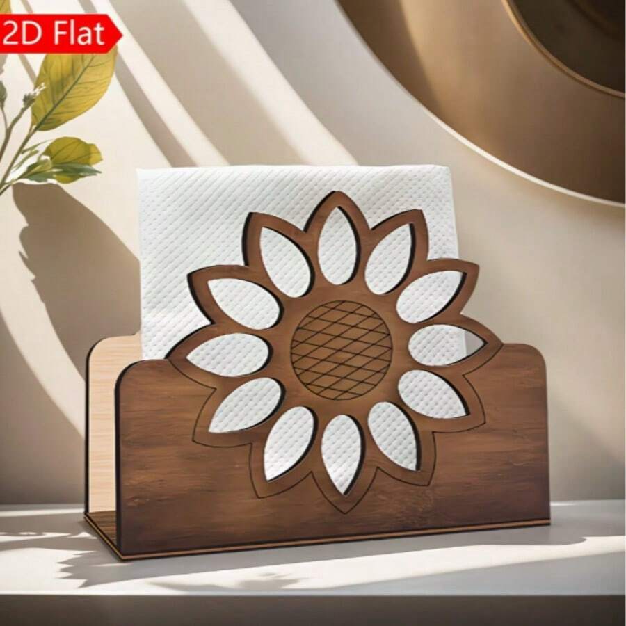 Wooden Tissue Box Holder, Decorative For Restaurant, Bar, Hotel, Home Kitchen Tabletop - A - View 1