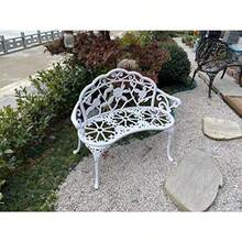 Banco de patio para balcón doble asiento C/G patio casa aluminio fundido antioxidante banco de jardín para patio muebles de exterior color blanco - Blanco - Ver 7