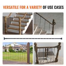 Treppen-Baluster aus Metall,  13 x 13 x 1122 mm dekorative Geländerspindeln aus verzinktem Stahl, 10er-Pack Deckbaluster mit hohlen Drehungen, satinschwarzes Wendeltreppengeländer - 44 Zoll Spiral - Übersicht 6