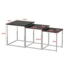 Set Of 3 Nesting Coffee Tables For Living Room, Nest Of 3 Nested Tables Sofa Side Table Coffee Table End Tables Space Saving - 白色 - 查看 4