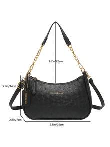 2024 New Elegant Women's Crossbody Bag, Minimalist Chic Shoulder Bag, Versatile Commuter Bag, Unique Design Small Purse - Black - View 5