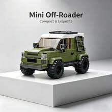 308片小颗粒超越野积木，世界知名汽车/跑车/赛车模型积木3D拼图DIY组装，减压玩具，桌面摆件，家居/办公室装饰，朋友/情人节/万圣节/感恩节/圣诞节礼物 - 彩色 - 查看 2