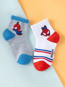 Marvel 1/5 Pairs Spider-Man Children's Socks, Superhero Pattern, Suitable For Casual Daily Wear, Breathable And Soft, Suitable For Boys And Girls, Suitable For Daily Wear/Party Gifts/Easter/Spring/Summer. Vibrant Colors, Comfortable Fit Novel And Unique, Fashionable Accessory, Lightweight And Breathable, Skin-Friendly And Non-Restrictive, Soft And Breathable. - Apricot - View 7