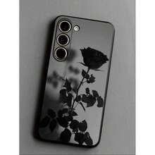 一款高级黑色玫瑰防摔防滑手机壳，适用于三星 Galaxy A04e/A05s/A13/A14/A15/A34/A35/A50/A52/A53/A54/S21/S22/S23/S24/S25/S25 Ultra/24fe - 黑色 - 查看 1