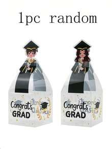 10 piezas Cajas de regalo de graduación transparentes, adecuadas para fiesta de graduación, caja de dulces de graduación, decoración de fiesta de graduación, celebración de graduación, recuerdos de graduación y ceremonia de graduación - Talla única - Ver 12