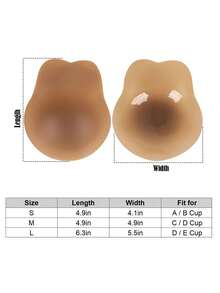 2 Pairs Invisible Push Up Sticky Bra Adhesive Strapless Silicone Bras Nippless Covers Ultra-Thin Breast Lift Pasties - Nâu + Da - Xem 5