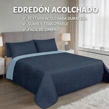 Two-Tone Air Conditioning Duvet And Pillowcase Set, Includes 1 Duvet And 1/2 Pillowcases, Made With A Soft And Comfortable Filling Process, Breathable Design To Keep Cool And Comfortable, Easily Integrates Into Any Bedroom Decor - 深藍亮藍 - 查看 8