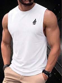 Men's Short-Sleeved T-Shirt With A Round Neck And Simple Design - Blue - View 12