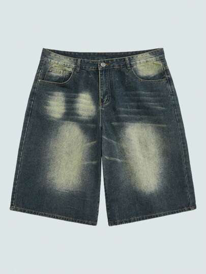 Modcrash 男士百慕大宽松阔腿休闲牛仔短裤，复古美式风格，男女皆宜，宽松版型夏季服装——适合日常穿着和夏季度假穿着。