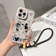 This Disney Mickey Mouse Lanyard Phone Case Is Fully Covered In TPU Material, Features Strong Magnetic Closure, Is Shockproof And Lightweight, And Is Compatible With IPhone17/16/11/13/15/15 Plus/15 Pro/15 Pro Max/12/14 Pro Max/11 Pro Max/12 Pro/12 Pro Max/13. This Phone Case Is A Popular Birthday Gift Or Business Gift Choice; It Is Durable, Stain- And Fingerprint Resistant, And Suitable For Both Men And Women. The Set Also Includes A Mickey Mouse Phone Case And A Mickey Mouse Plush Bracelet, Making It A Perfect Gift For Friends And Family. This Stylish Phone Case Is Fun, Lightweight, And Durable. IPhone17 Pro Max Phone Case, Minnie Mouse Phone Case. - màu đen - Xem 6