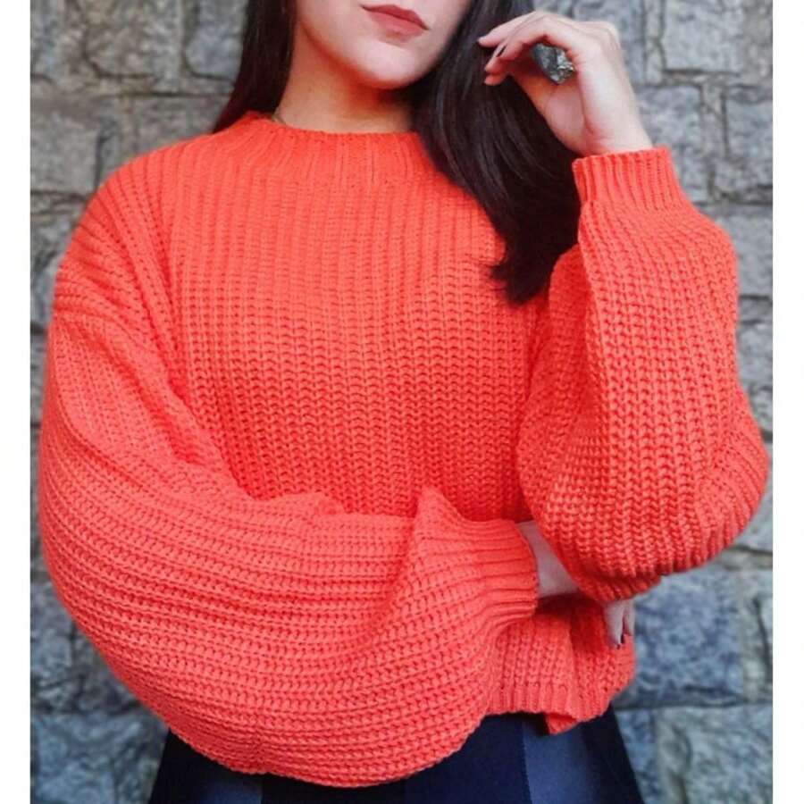 Women's Knitted Sweater - Rosa coral - Ver 1