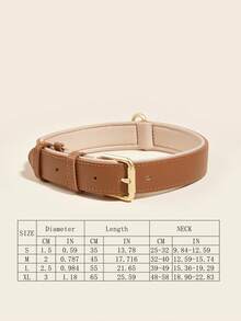 Collar Pet Supplies Suitable For Small, Medium, And Large Dogs Faux Leather - Brown - View 5