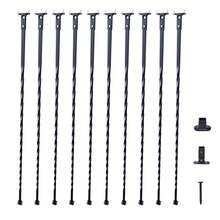Treppen-Baluster aus Metall,  13 x 13 x 1122 mm dekorative Geländerspindeln aus verzinktem Stahl, 10er-Pack Deckbaluster mit hohlen Drehungen, satinschwarzes Wendeltreppengeländer - 44 Zoll Spiral - Übersicht 8