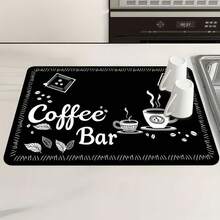 1 pieza Felpudo de cocina súper absorbente y de secado rápido con base antideslizante, apto para barra de café, mesa de comedor - Superficie de fácil limpieza y diseño de secado rápido, se adapta a cocinas modernas o tradicionales, accesorios de barra de café, decoración del hogar con estilo - Rapsodia del café - Ver 2