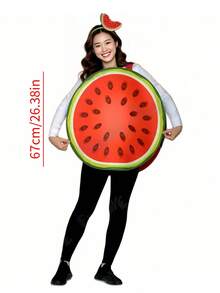 Watermelon Costume Top, Suitable For Summer Fruit Festival, Carnival Party, Adult One Size Fits Most Cosplay - Multicolor - View 4